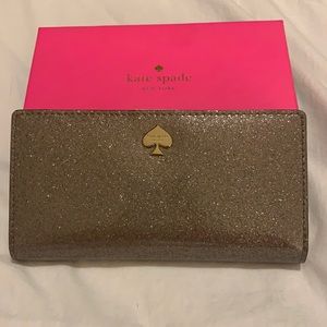 Authentic Kate Spade Silver Glitter Wallet - New!